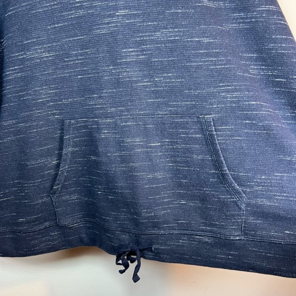 J. Jill Thermal Mock Neck Shirt Blue Cinched Hem Long Sleeves Kangaroo Pocket XL - Picture 9 of 12